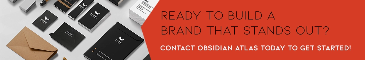 A call to action banner inviting people to ask about Obsidian Atlas branding services!