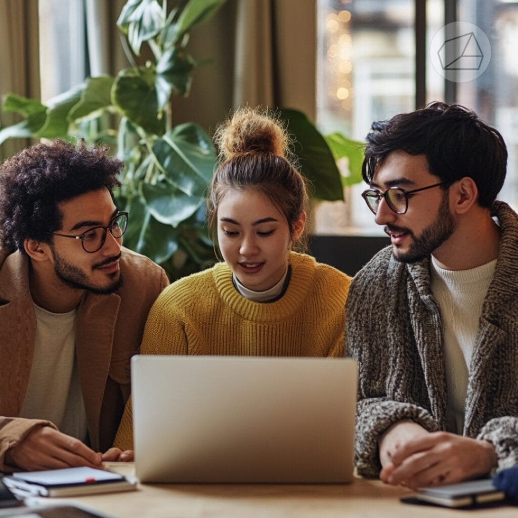 A group of people checking the organic marketing content created by Obsidian Atlas.