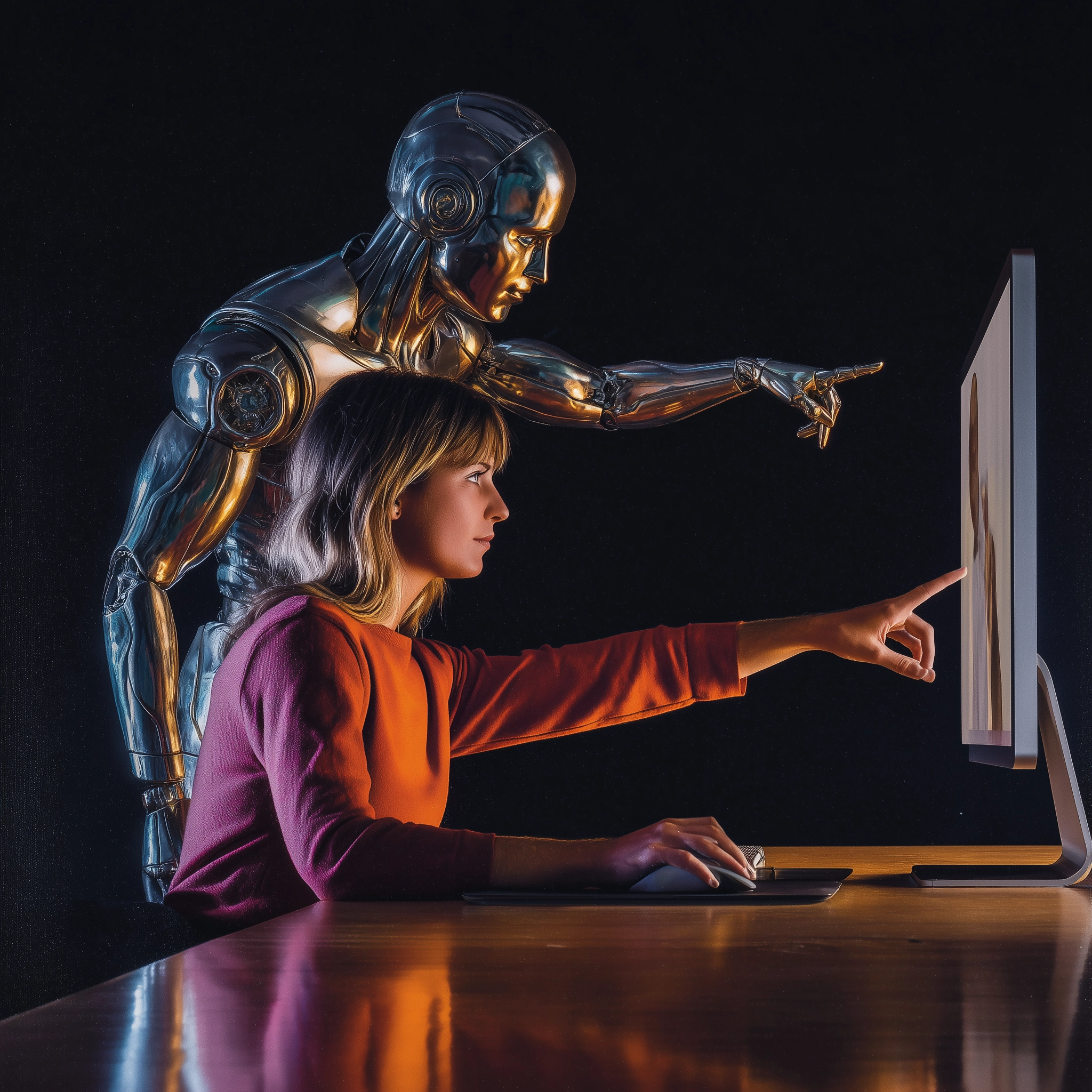 A person searching online and having AI helping them find what they are looking for.